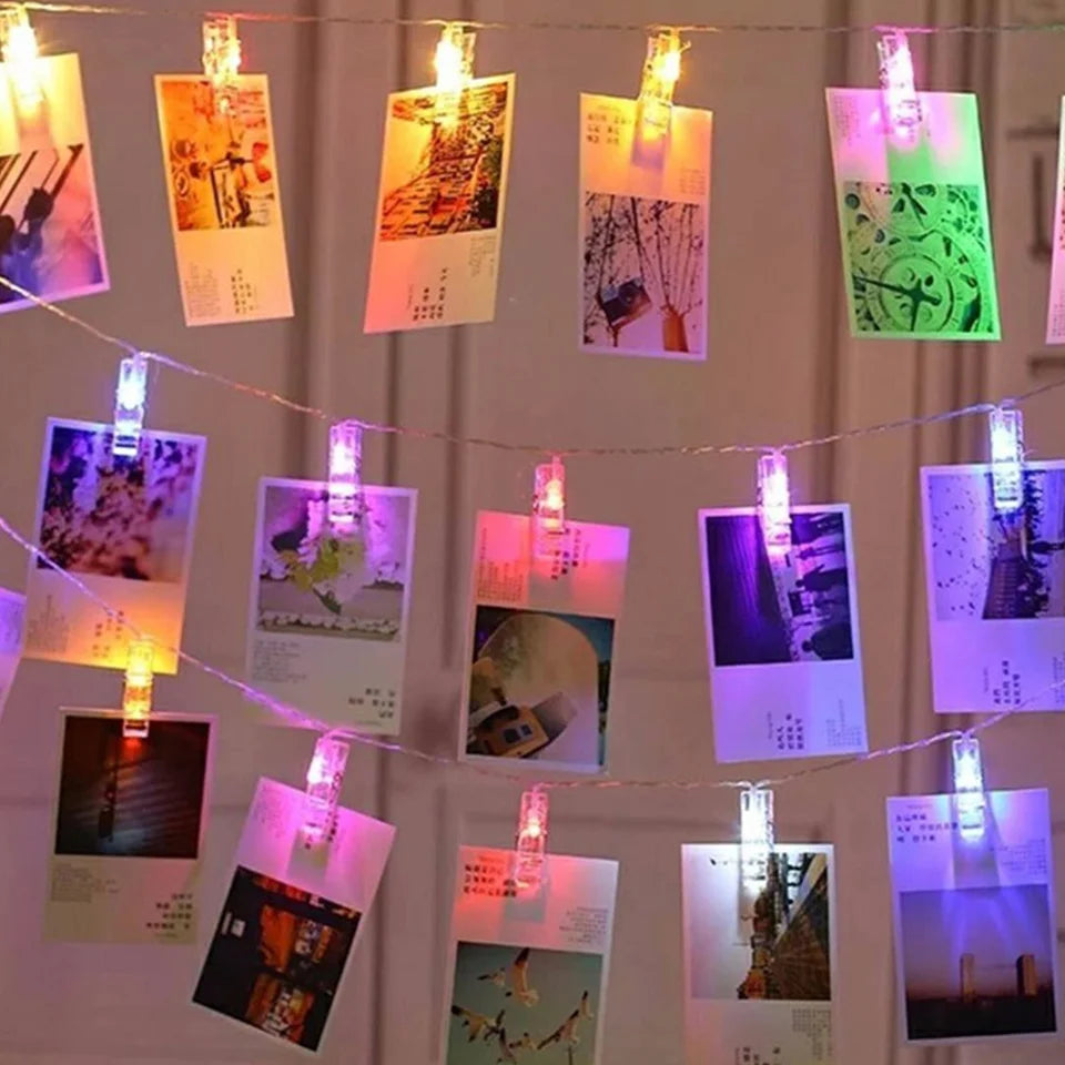 LED String Light 5M 10M Photo Clip USB LED Fairy Lights Battery Operated Garland Bedroom Home Party Wedding Christmas Decoration