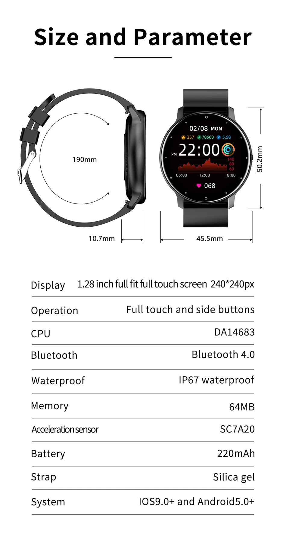 NEW Fashion Men Smart Watch Wireless Call Digital Fitness Tracker IP68 Waterproof Sport Smartwatch for Women Android Phones 2026