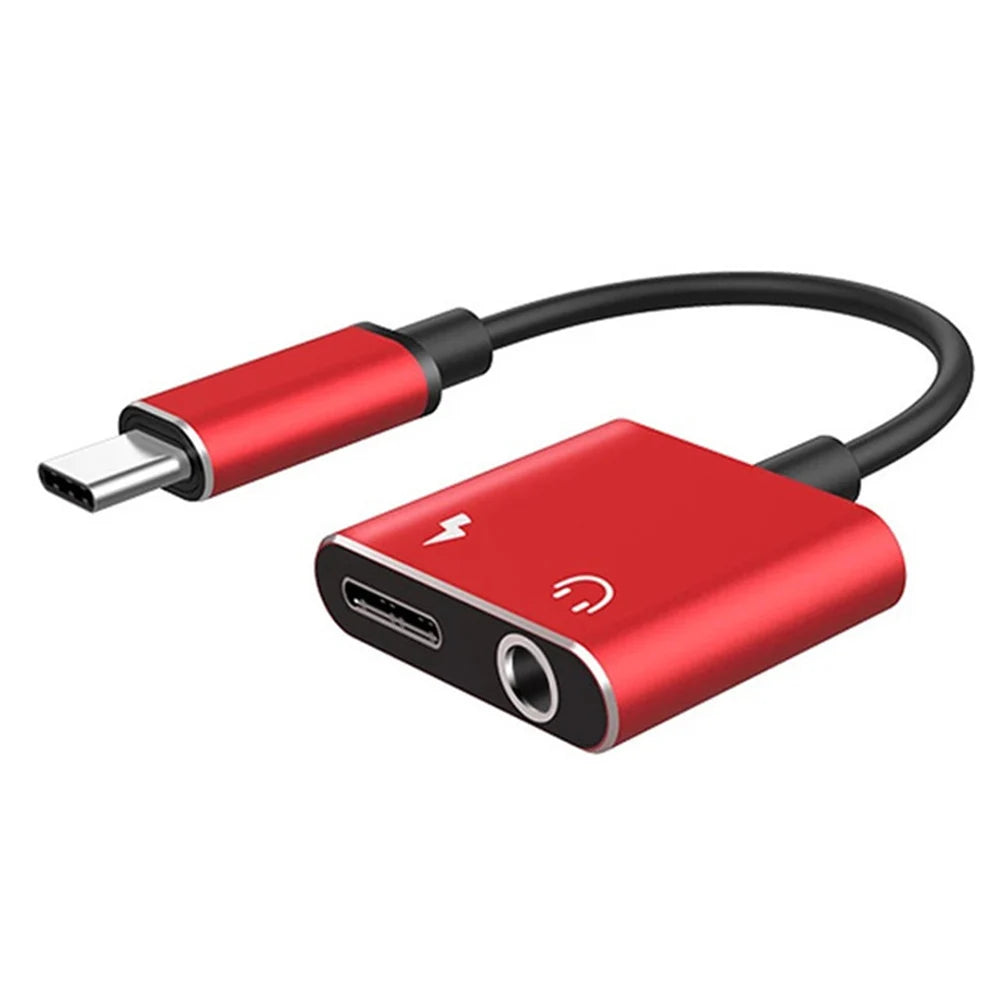 2 in 1 Charging USB C Type-C Audio Splitter Type C To 3.5 mm Earphone Adapter Adapter