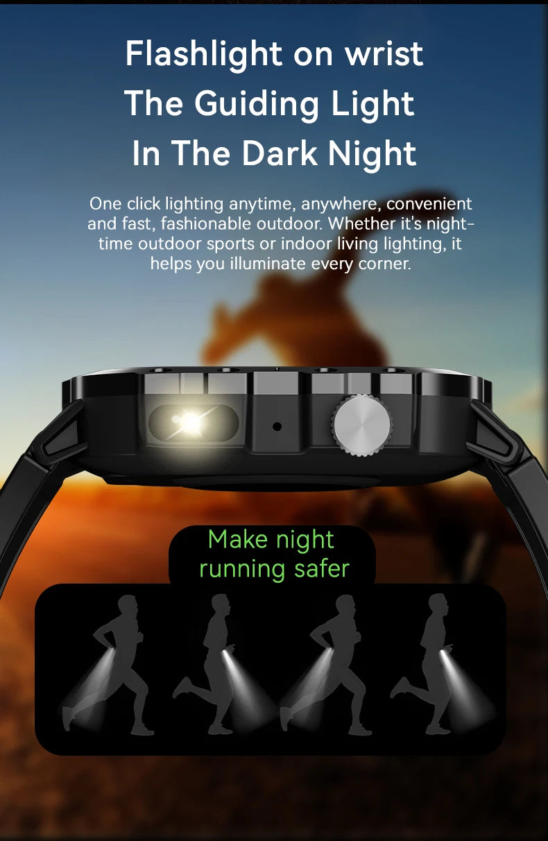 Outdoor 2.01'' Men's Smartwatches Flashlight Fitness Clock Wireless Call Sports Wrist Smart Watches for Women IOS Android 2026