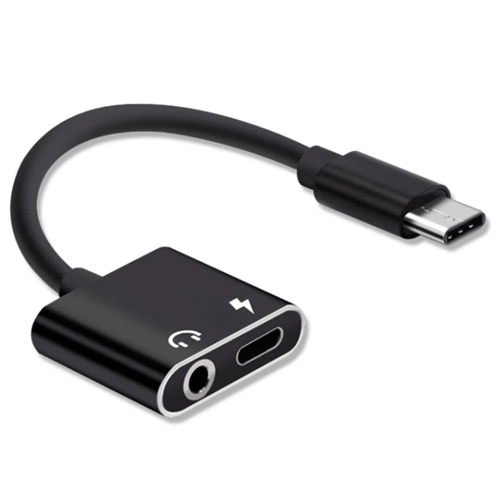 2 in 1 Charging USB C Type-C Audio Splitter Type C To 3.5 mm Earphone Adapter Adapter