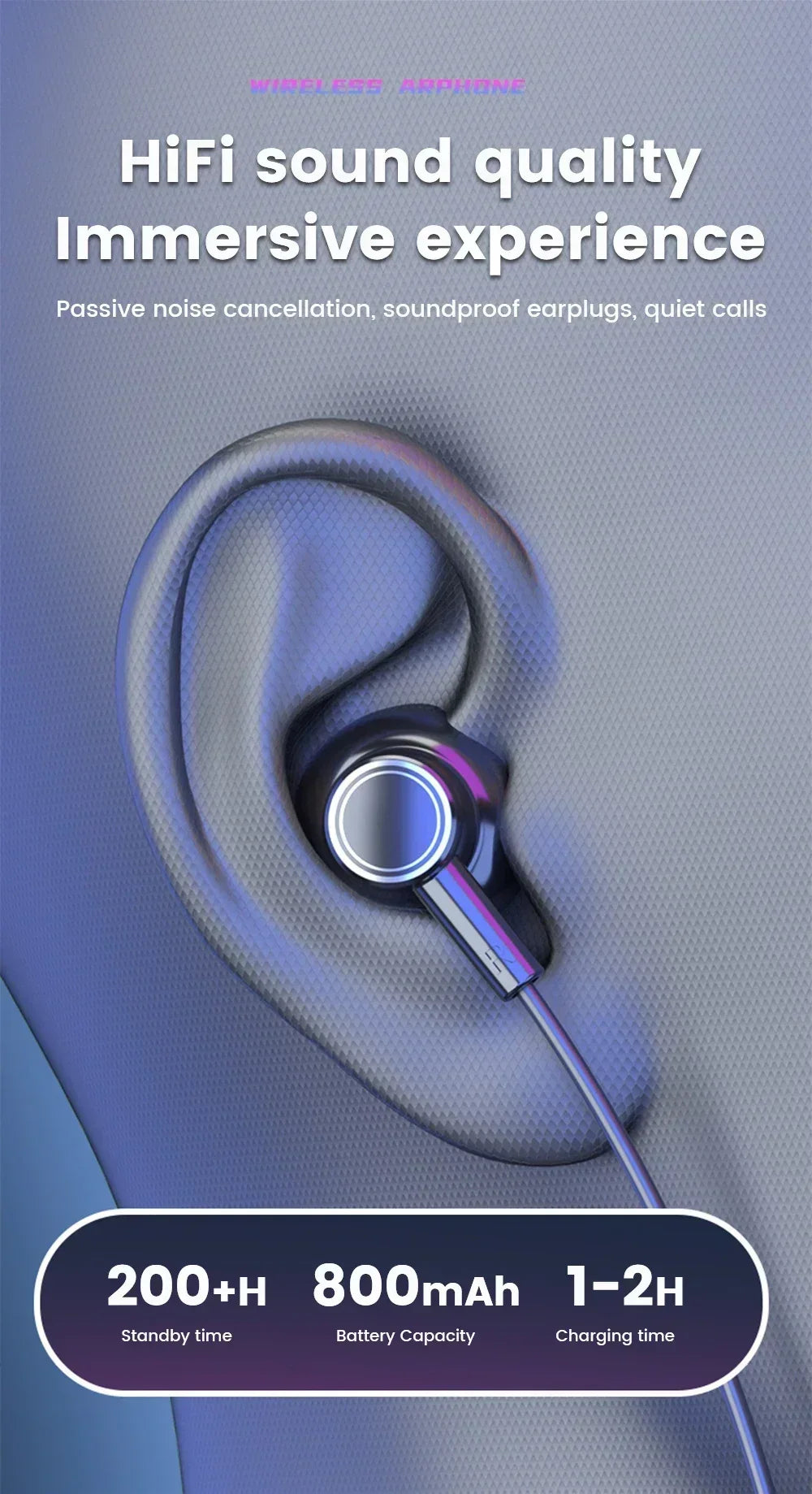 K58pro Wireless Earphones Bluetooth 5.3 Neckband Headphones Gaming LED Display HIFI Headset Sports TWS Earbuds With Mic TF Card