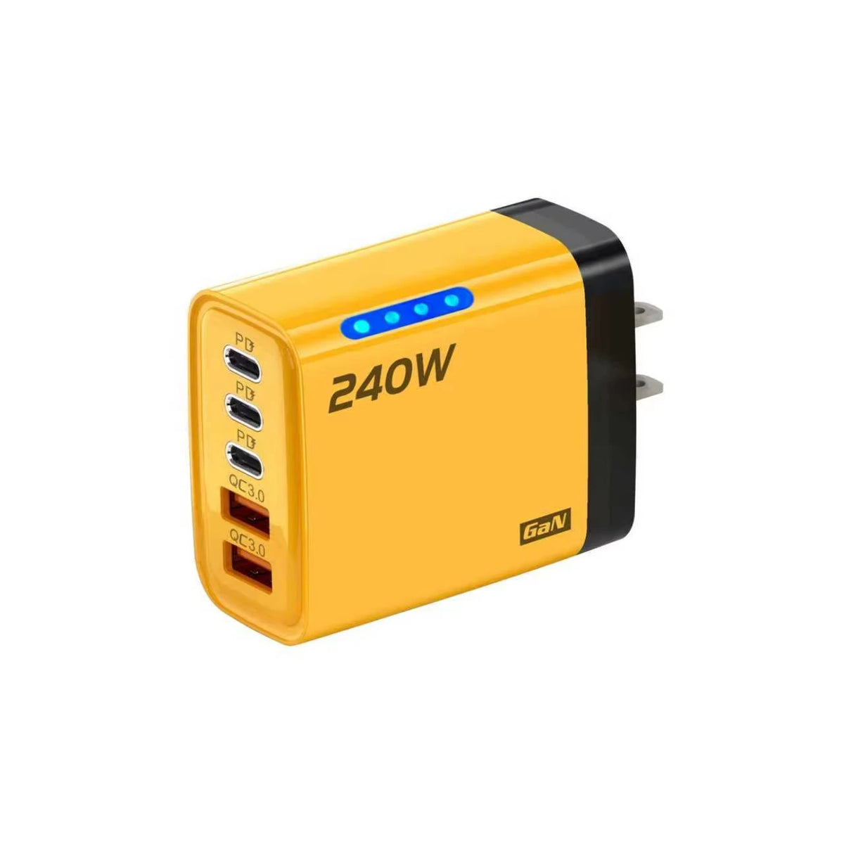 5 in 1 GaN Desktop Charger 240W Fast Charging Adapter For iPhone 17 16 15Pro Samsung 10A USB To Type C Cable 3PD 2USB Charger