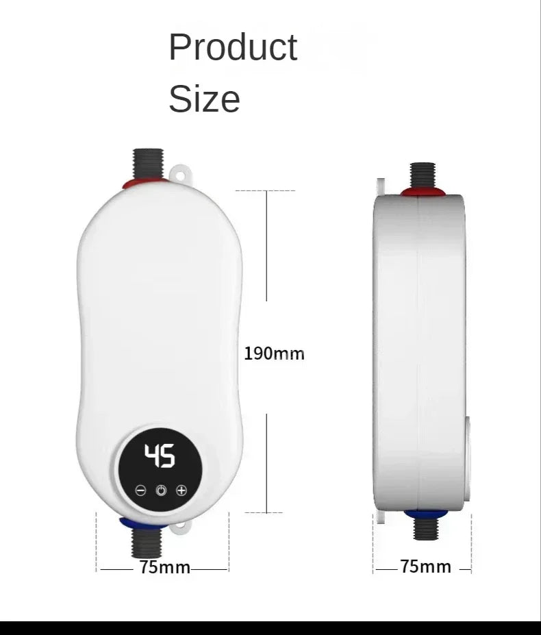 Mini Electric WaterHeater Quick Heating Constant Temperature Shower Set Portable Easy To Install Instant Water Heater Showerhead