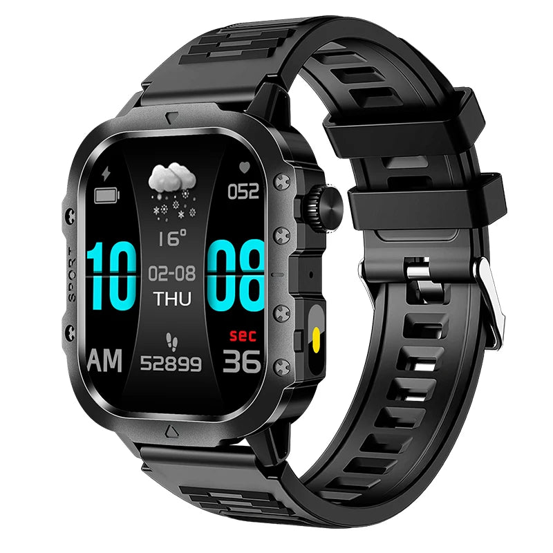 Outdoor Flashlight 2.01'' Men's Smartwatches Fitness Tracker BT Call Smart Bracelet Sport Wrist Watches for Man IOS Android 2026
