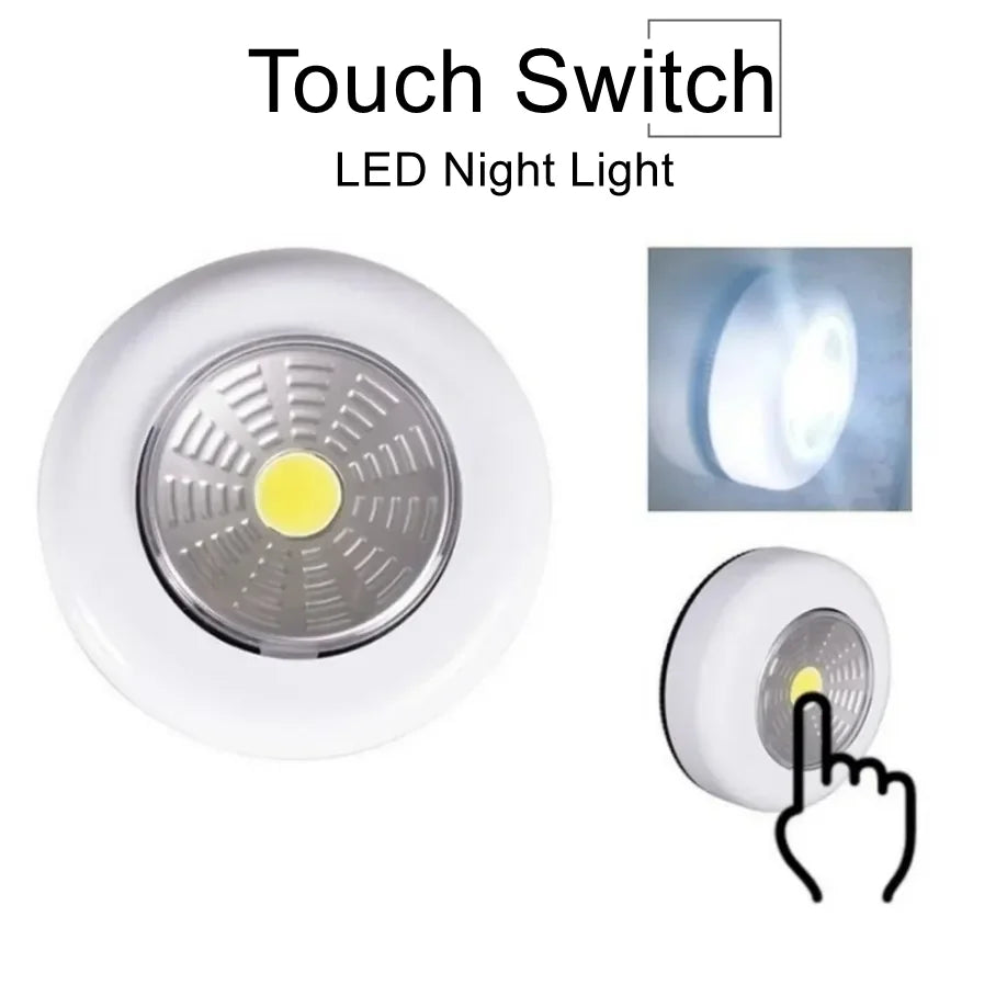 LED Touch Switch Night Light Wireless Wall Lamps for Bedroom Kitchen Wardrobe Closets Cabinet Battery Powered Portable Lights