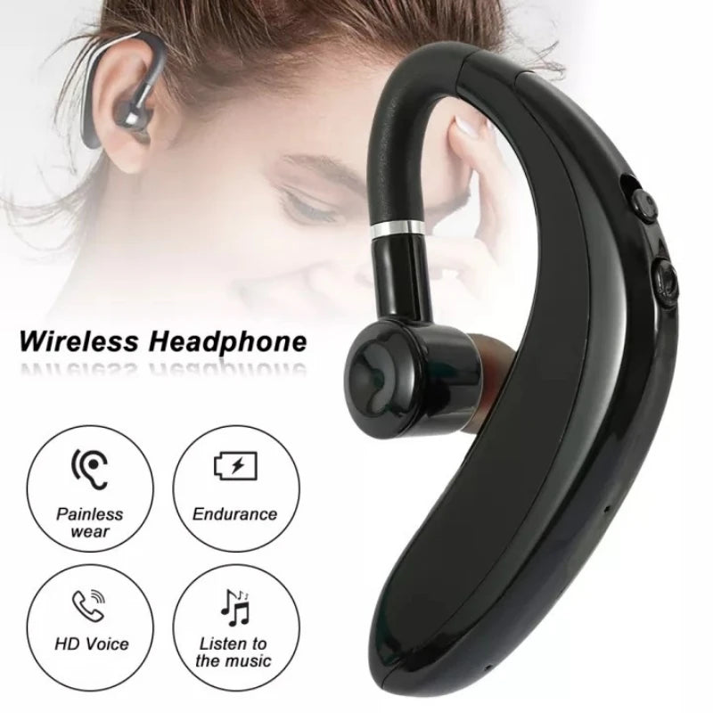 S109 Wireless Bluetooth Universal Hook Earphone Sports Business Single Ear Headset Handsfree Headphones with Mic