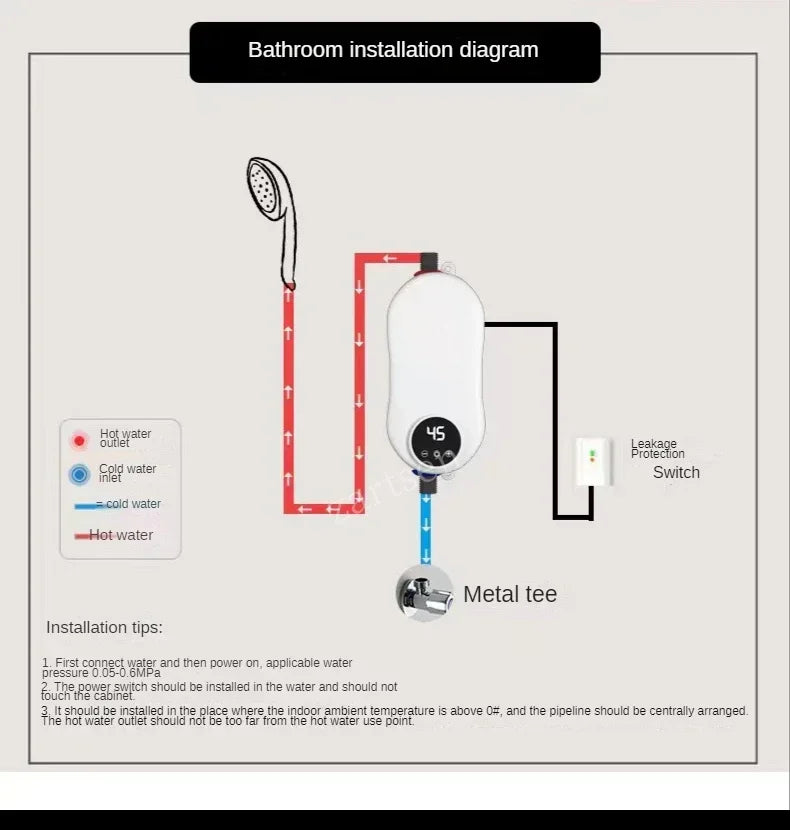 Mini Electric WaterHeater Quick Heating Constant Temperature Shower Set Portable Easy To Install Instant Water Heater Showerhead