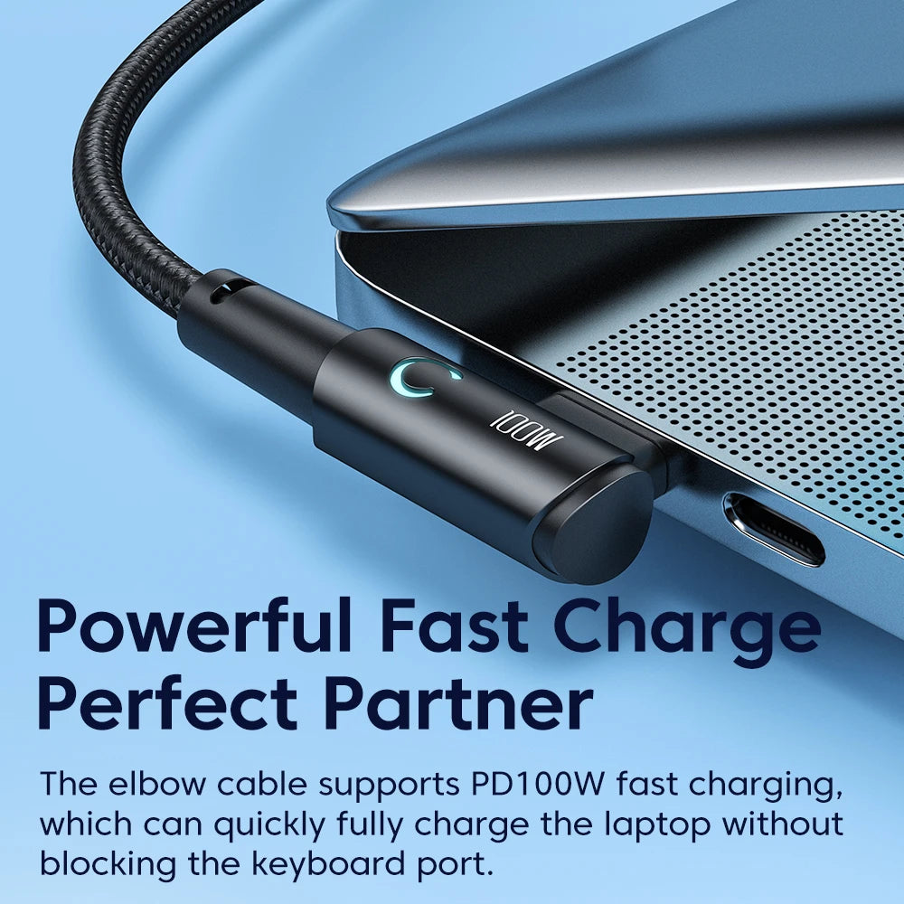Toocki 100W USB C TO Type C Cable PD Fast Charger For Samsung HUAWEI Xiaomi MacBook POCO  Elbow 90 Degree USB 2.0 Data Cord Wire