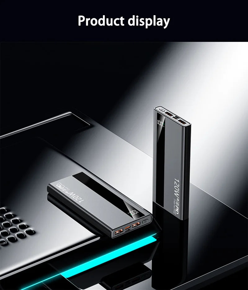 Lenovo 200000mAh 120W Fast Charging 2026 Large Capacity Digital Display Power Bank Outdoor Power Supply for Huawei iPhone