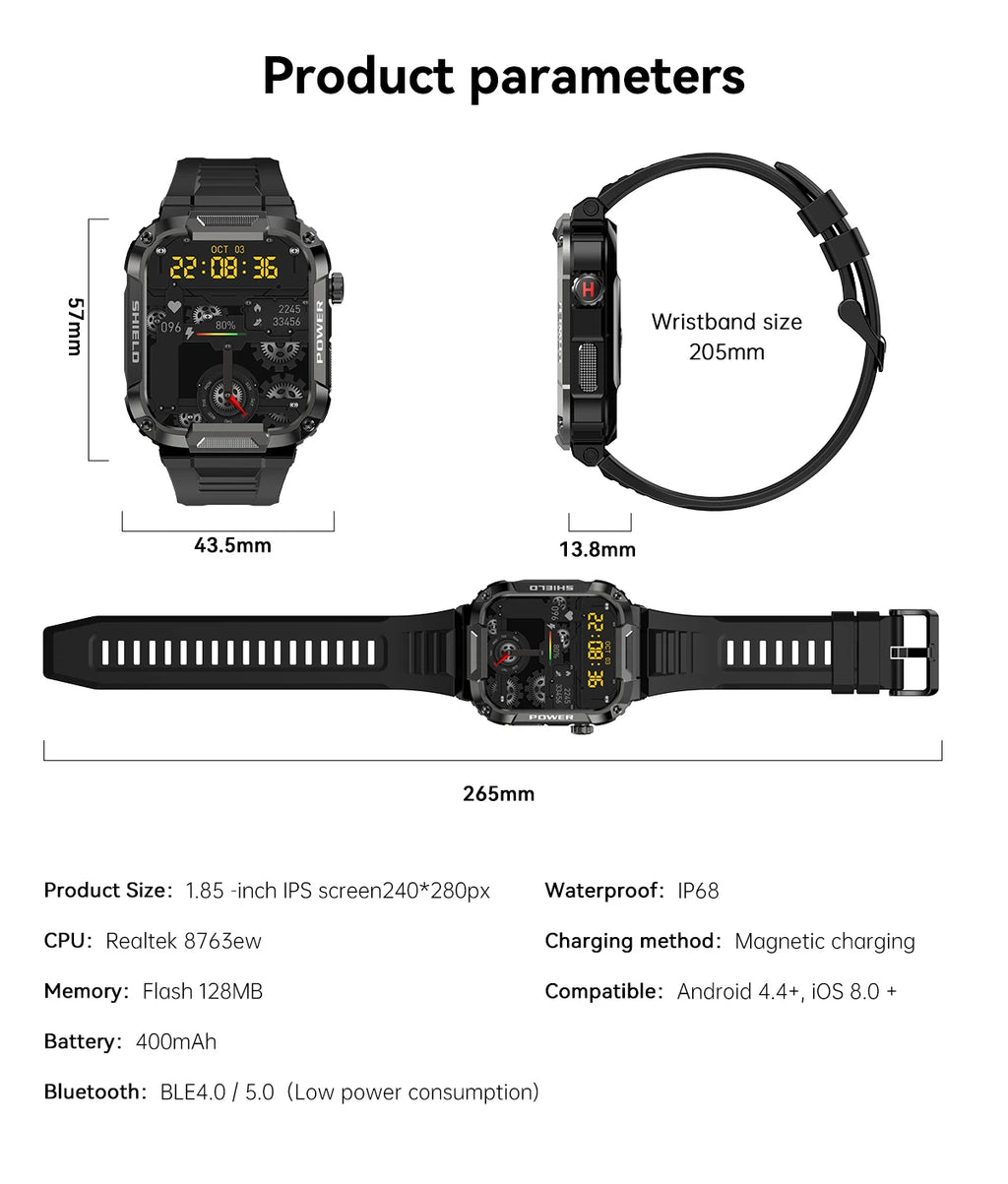 Original Smart Watch Fitness Tracker Wireless Bluetooth Call Health Monitor Sports Smartwatches for Man Android IOS Phones 2026