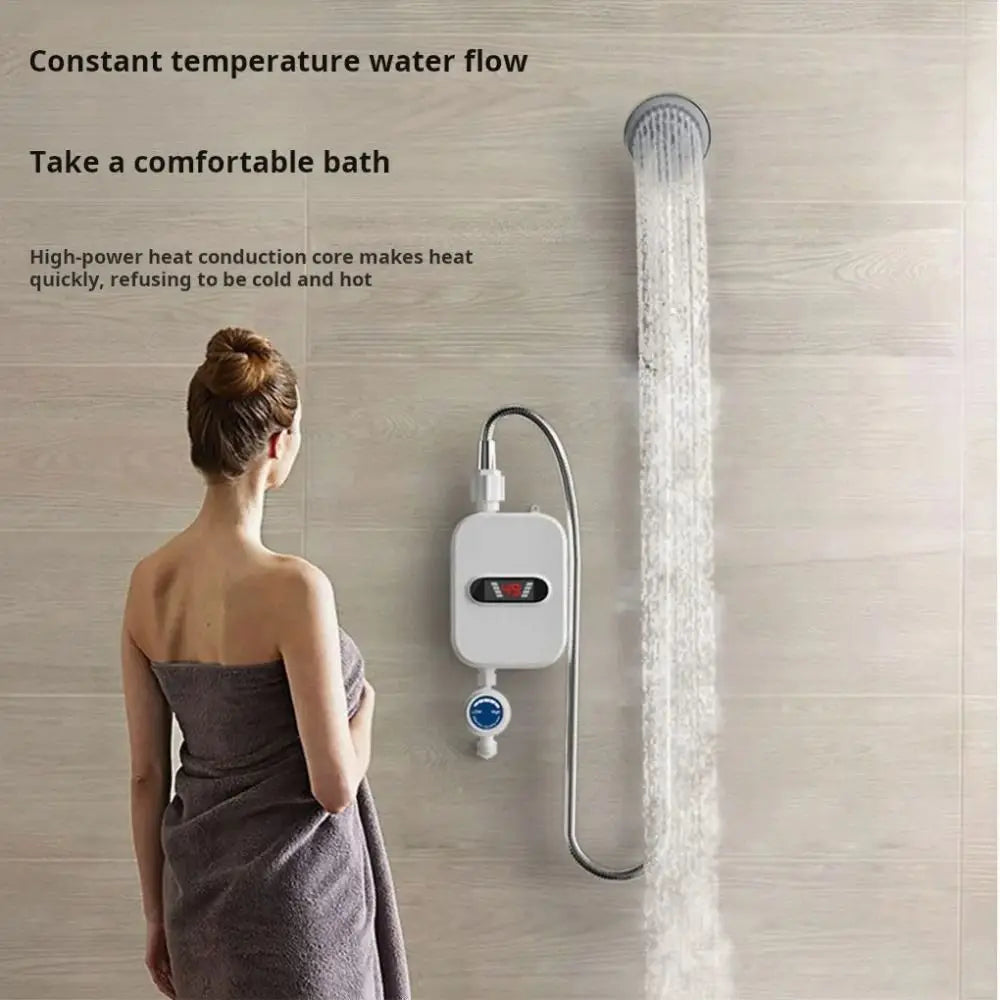 LCD Temperature Display Instant Electric Water Heater Waterproof 3500 W Power Electric Shower Heater Quick Heating Fast Heating