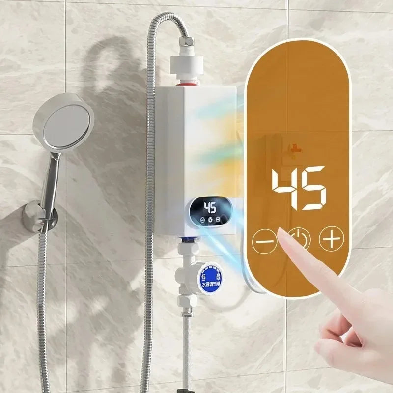 4500W Newest Water Heater Instant Water Heater Tankless Instantaneous Faucet Tap Kitchen Hot Water Crane LED Digital EU Plug