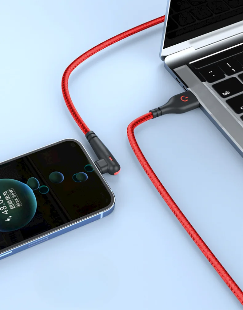 90 Degree Elbow Type C USB Fast Charging Cable for Huawei Mate 60 50 40 P60 P50 Honor Xiaomi Redmi POCO 120W Quick Charger Cable