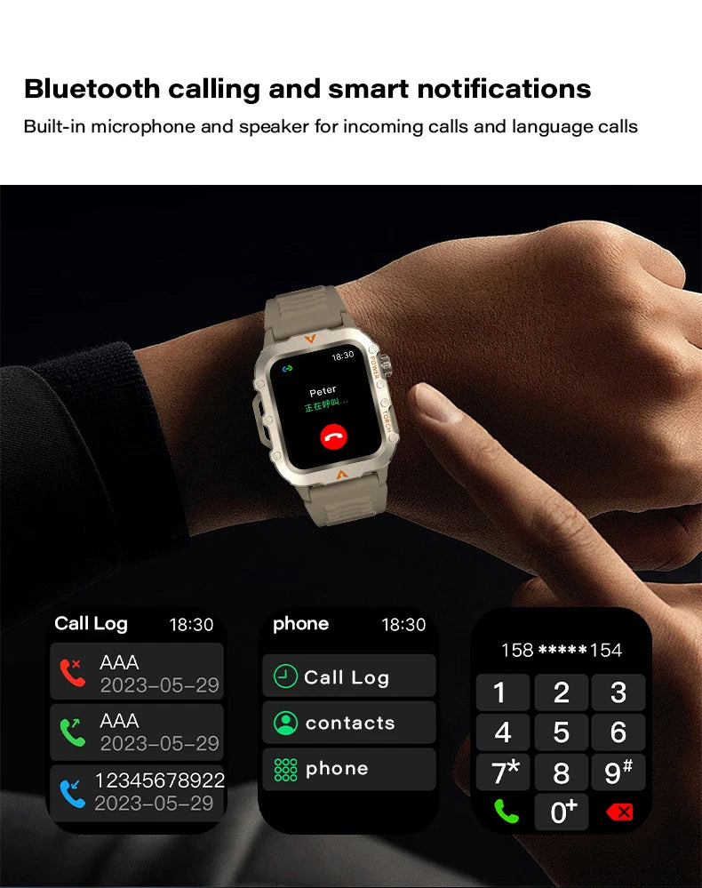 Bluetooth Call Smart Watch Electronics Smartwatch Digital Fitness Clock Flashlight Sports Watches for Man Woman iOS Android 2025