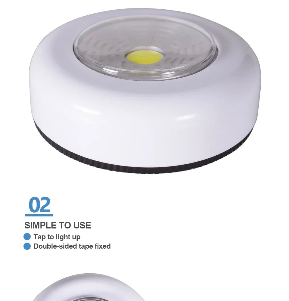 LED Touch Switch Night Light Wireless Wall Lamps for Bedroom Kitchen Wardrobe Closets Cabinet Battery Powered Portable Lights