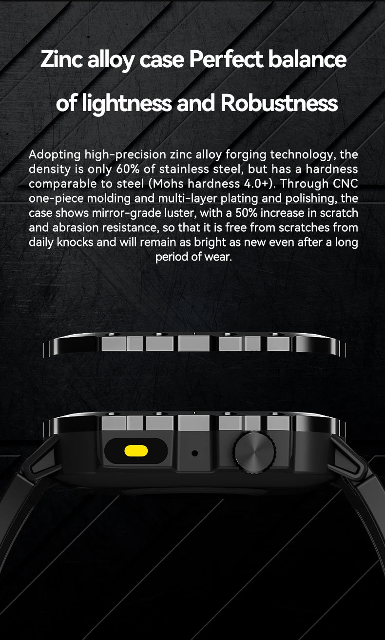 Outdoor Flashlight 2.01'' Men's Smartwatches Fitness Tracker BT Call Smart Bracelet Sport Wrist Watches for Man IOS Android 2026