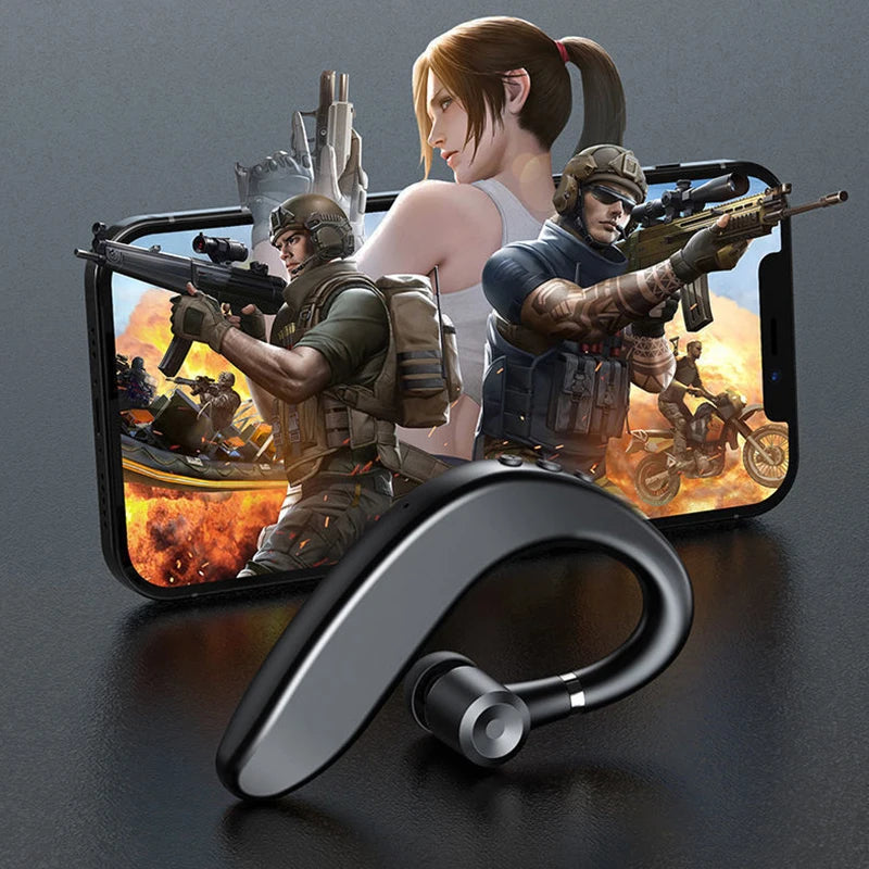 S109 Wireless Bluetooth Universal Hook Earphone Sports Business Single Ear Headset Handsfree Headphones with Mic