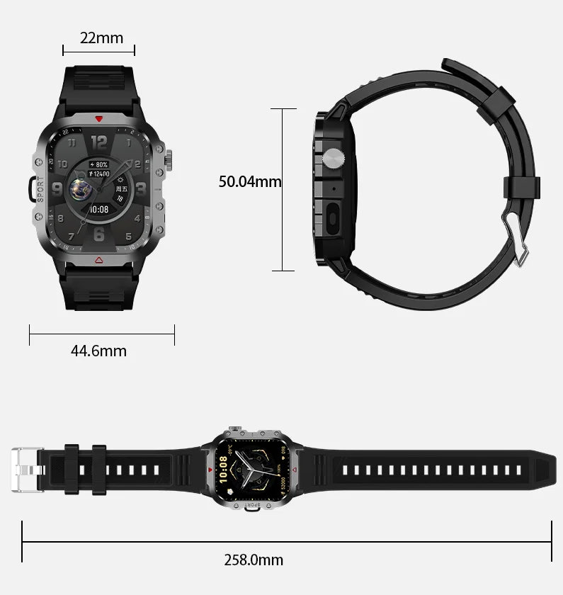 Outdoor 2.01'' Men's Smartwatches Flashlight Fitness Clock Wireless Call Sports Wrist Smart Watches for Women IOS Android 2026