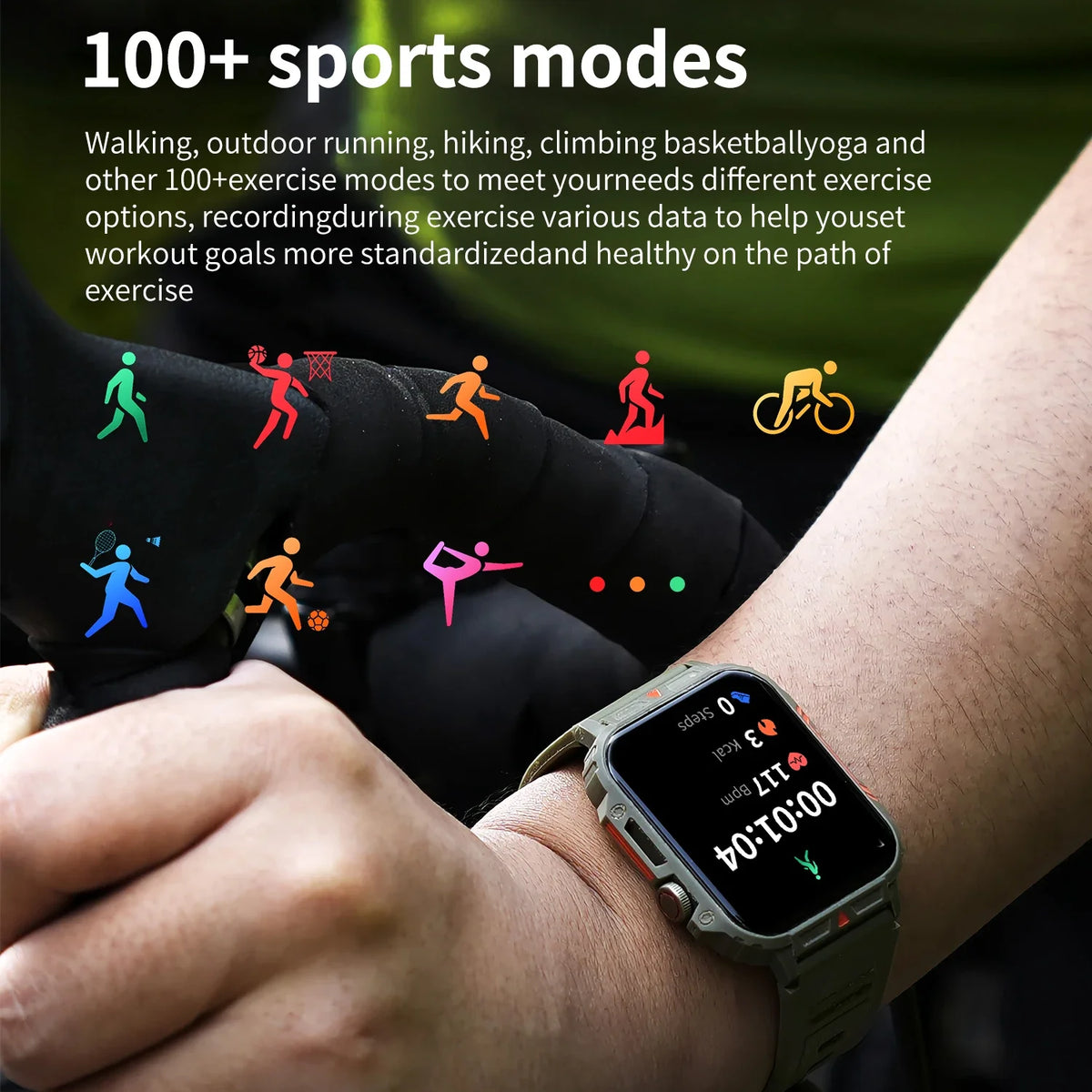 Military Men Smart Watch Health Monitor Wireless Call Smartwatch Fitness IP68 Waterproof Sports Watches for Women Android 2026