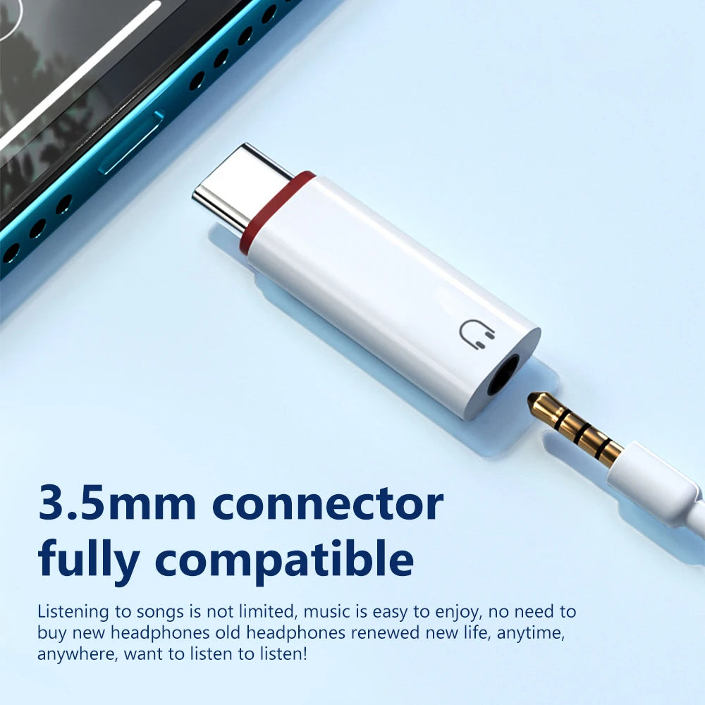 Type-C Male to 3.5mm Female Aux Audio Adapter USB C to 3.5mm Jack Wired Headphones Converter For iPhone15 Samsung Galaxy S23 S22