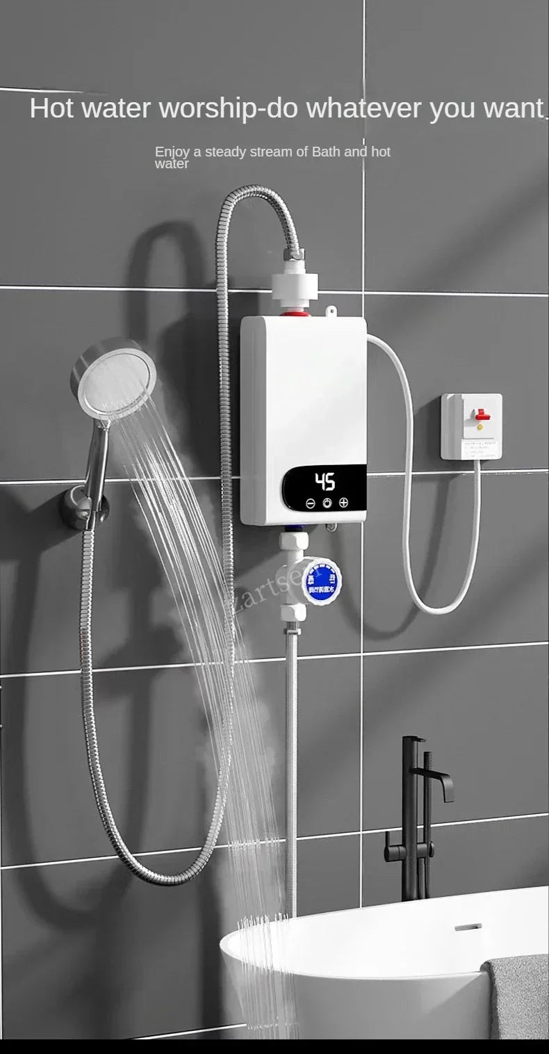 Mini Electric WaterHeater Quick Heating Constant Temperature Shower Set Portable Easy To Install Instant Water Heater Showerhead