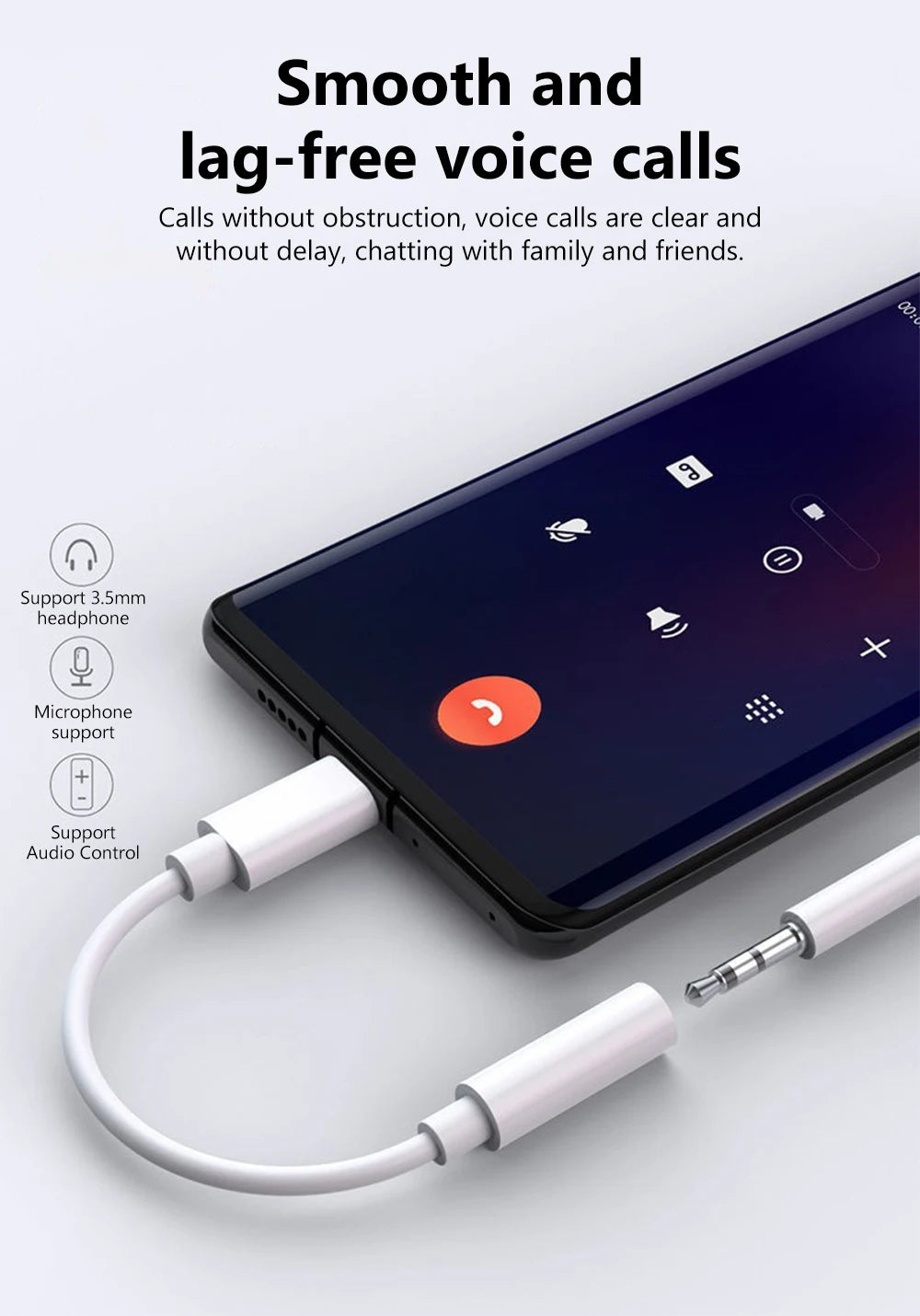 Type-C Male to 3.5mm Female Aux Audio Adapter USB C to 3.5mm Jack Wired Headphones Converter For iPhone15 Samsung Galaxy S23 S22