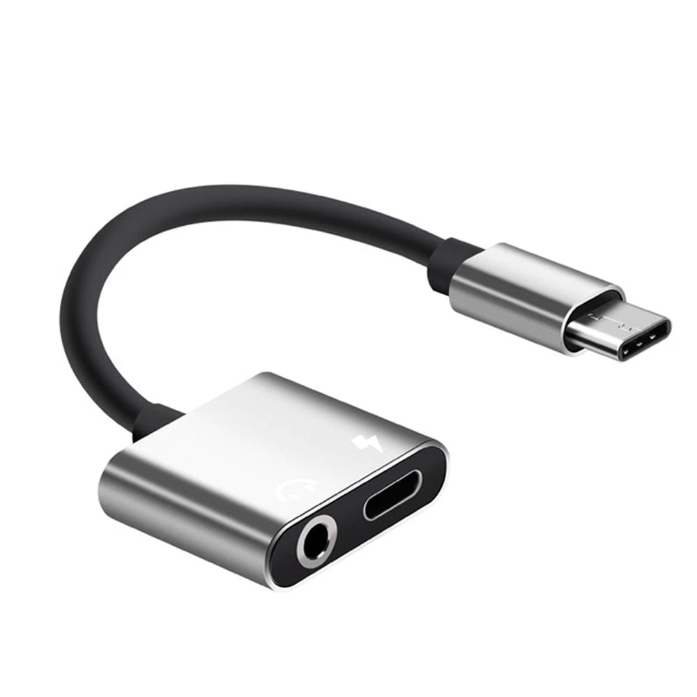 2 in 1 Charging USB C Type-C Audio Splitter Type C To 3.5 mm Earphone Adapter Adapter
