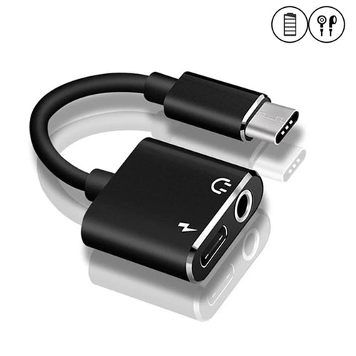 2 in 1 Charging USB C Type-C Audio Splitter Type C To 3.5 mm Earphone Adapter Adapter