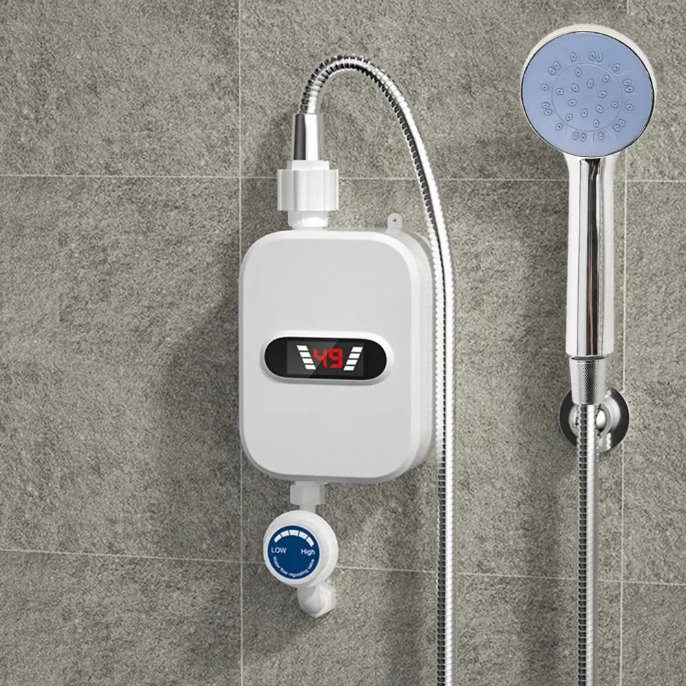 LCD Temperature Display Instant Electric Water Heater Waterproof 3500 W Power Electric Shower Heater Quick Heating Fast Heating