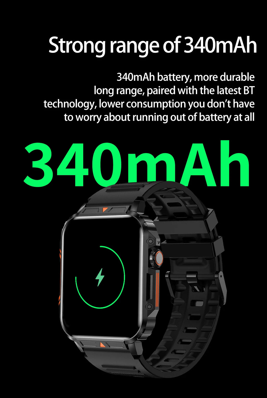 Military Men Smart Watch Health Monitor Wireless Call Smartwatch Fitness IP68 Waterproof Sports Watches for Women Android 2026