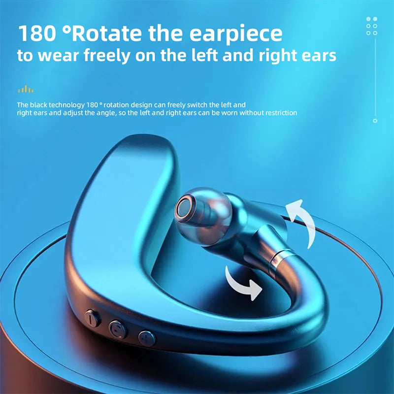 S109 Wireless Bluetooth Universal Hook Earphone Sports Business Single Ear Headset Handsfree Headphones with Mic