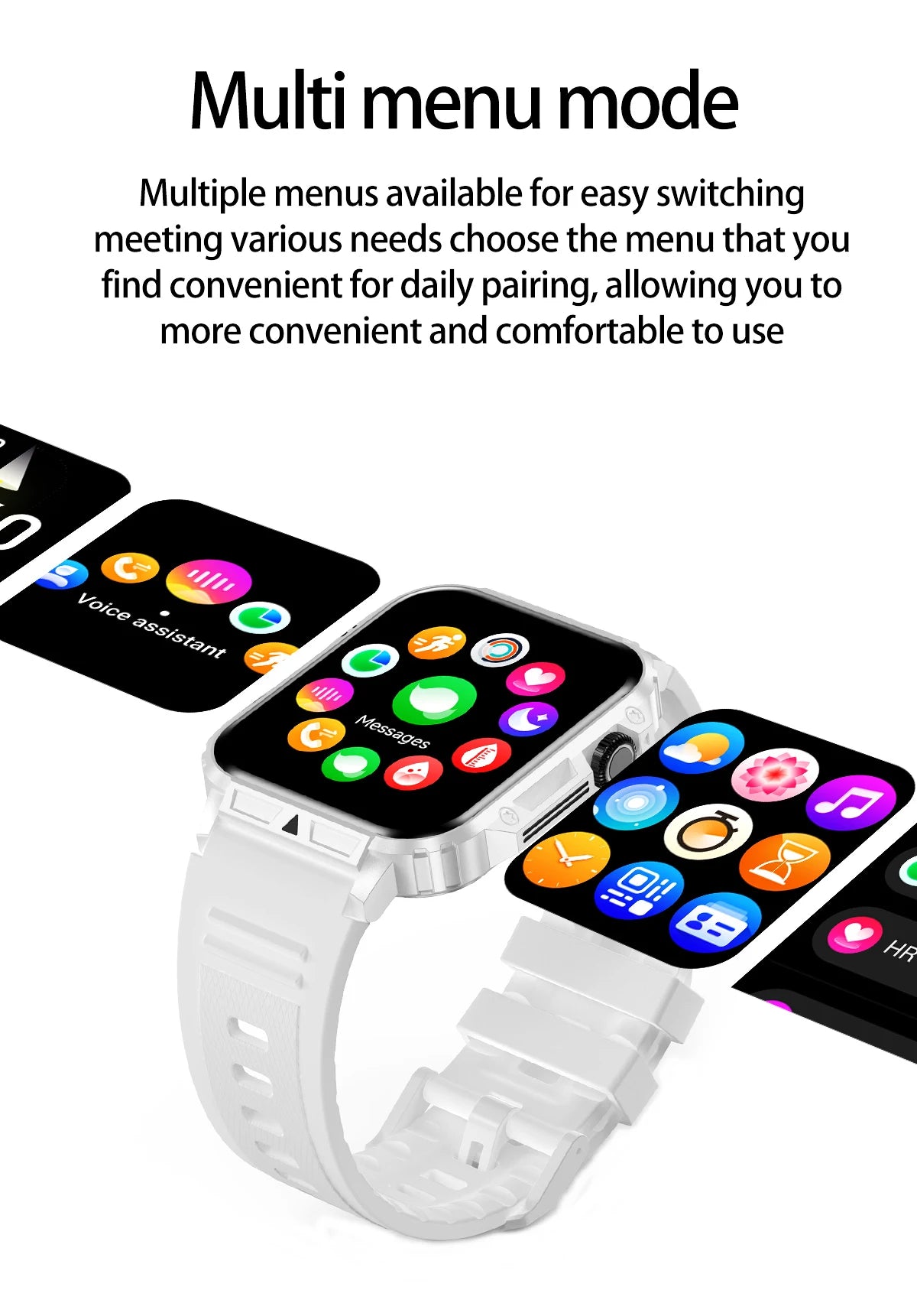 Military Men Smart Watch Health Monitor Wireless Call Smartwatch Fitness IP68 Waterproof Sports Watches for Women Android 2026