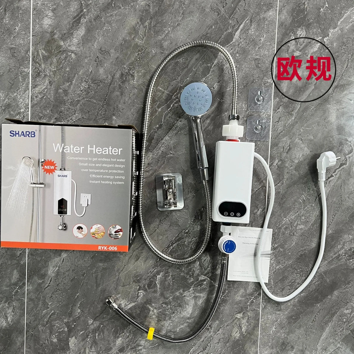 4500W Newest Water Heater Instant Water Heater Tankless Instantaneous Faucet Tap Kitchen Hot Water Crane LED Digital EU Plug