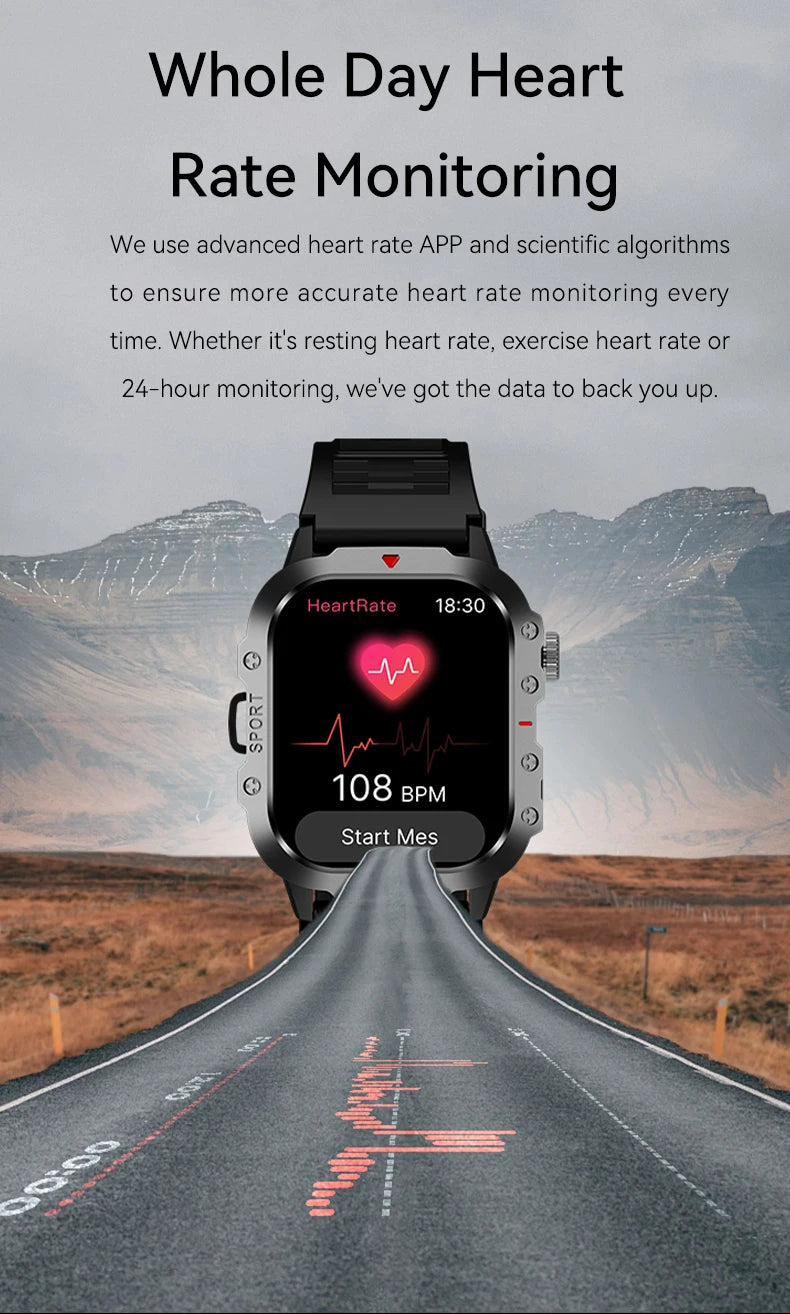 Outdoor 2.01'' Men's Smartwatches Flashlight Fitness Clock Wireless Call Sports Wrist Smart Watches for Women IOS Android 2026