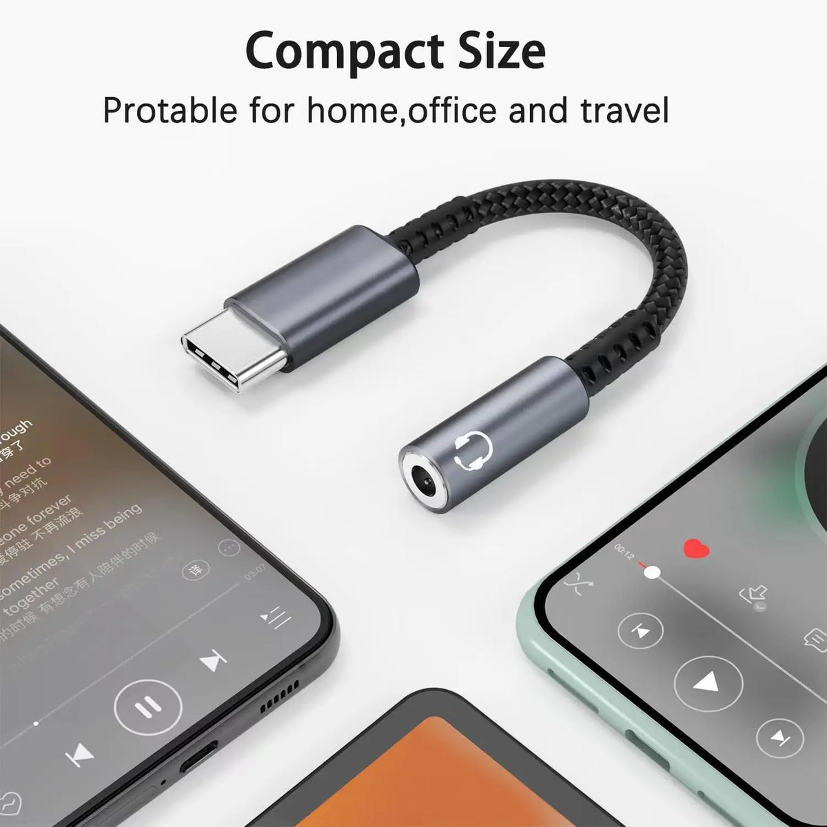 USB Type C To 3.5mm Audio Jack Adapter For Wired Headphone Connecting Cellphone Type C To Earphones Cable Adapters Plug and Play