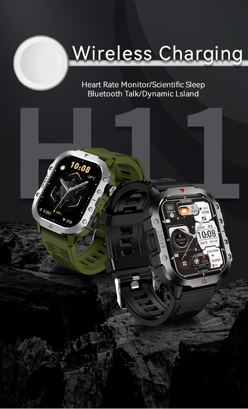 Outdoor 2.01'' Men's Smartwatches Flashlight Fitness Clock Wireless Call Sports Wrist Smart Watches for Women IOS Android 2026
