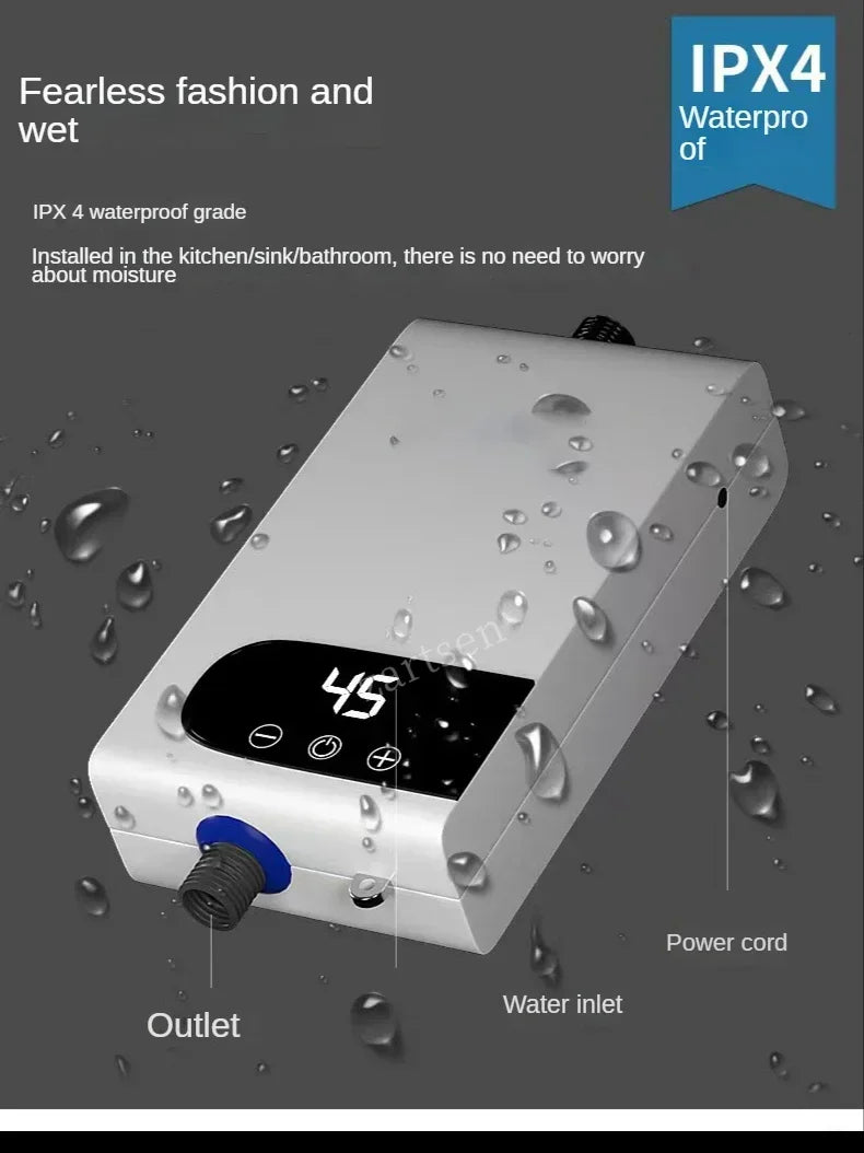 Mini Electric WaterHeater Quick Heating Constant Temperature Shower Set Portable Easy To Install Instant Water Heater Showerhead