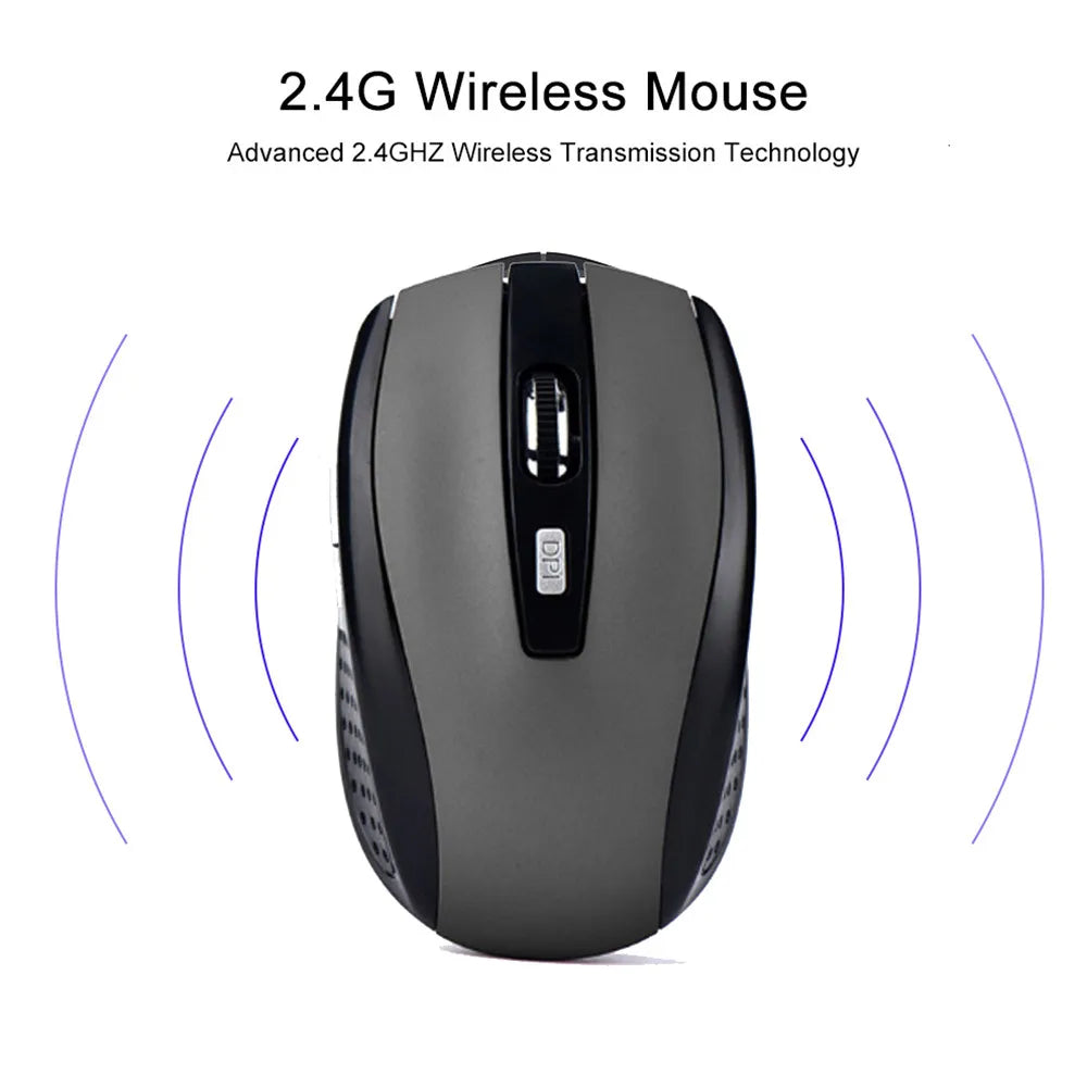 Wireless Mouse Silent Mouse 2.4G Portable Mobile Optical Office Mouse Adjustable DPI Levels for Notebook PC Laptop MacBook