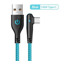 90 Degree Elbow Type C USB Fast Charging Cable for Huawei Mate 60 50 40 P60 P50 Honor Xiaomi Redmi POCO 120W Quick Charger Cable
