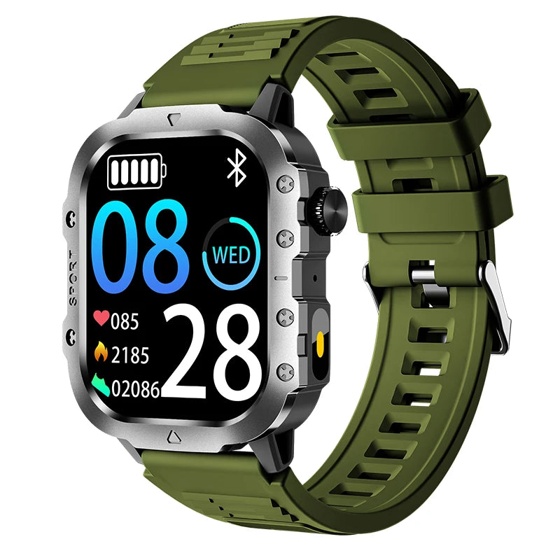 Outdoor Flashlight 2.01'' Men's Smartwatches Fitness Tracker BT Call Smart Bracelet Sport Wrist Watches for Man IOS Android 2026