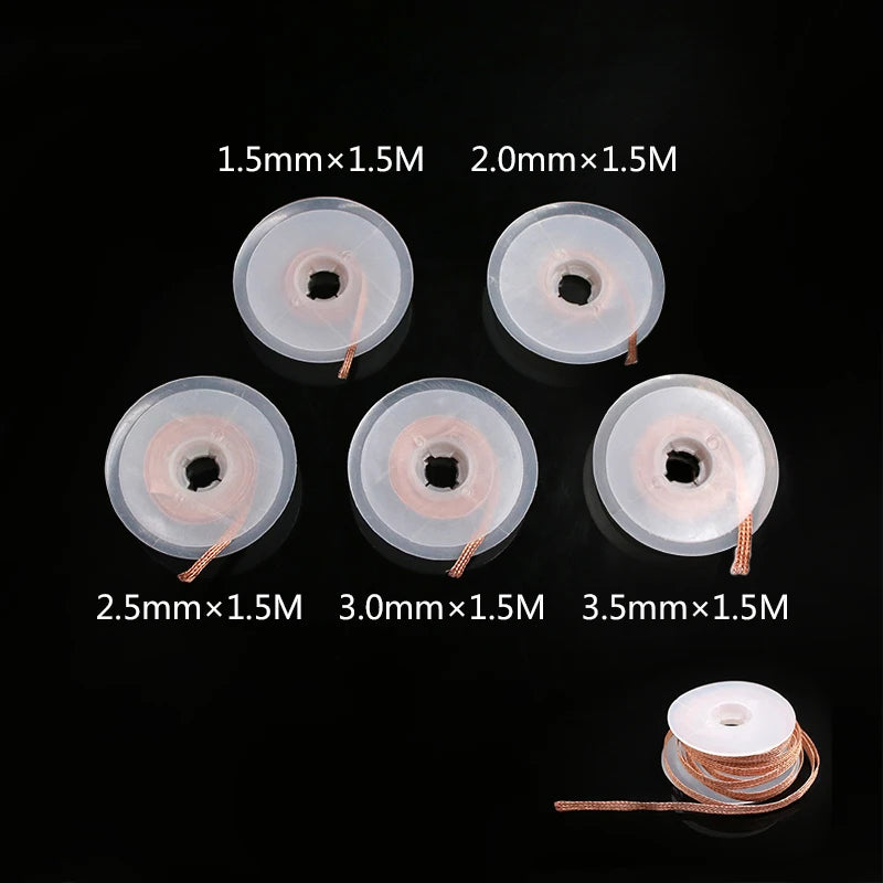 Desoldering Braid Tape Copper Solder Wire Soldering Wick Tin Solder Removal Braid Welding Wire Repair Tool 1.5/2/2.5/3/3.5mm Hot