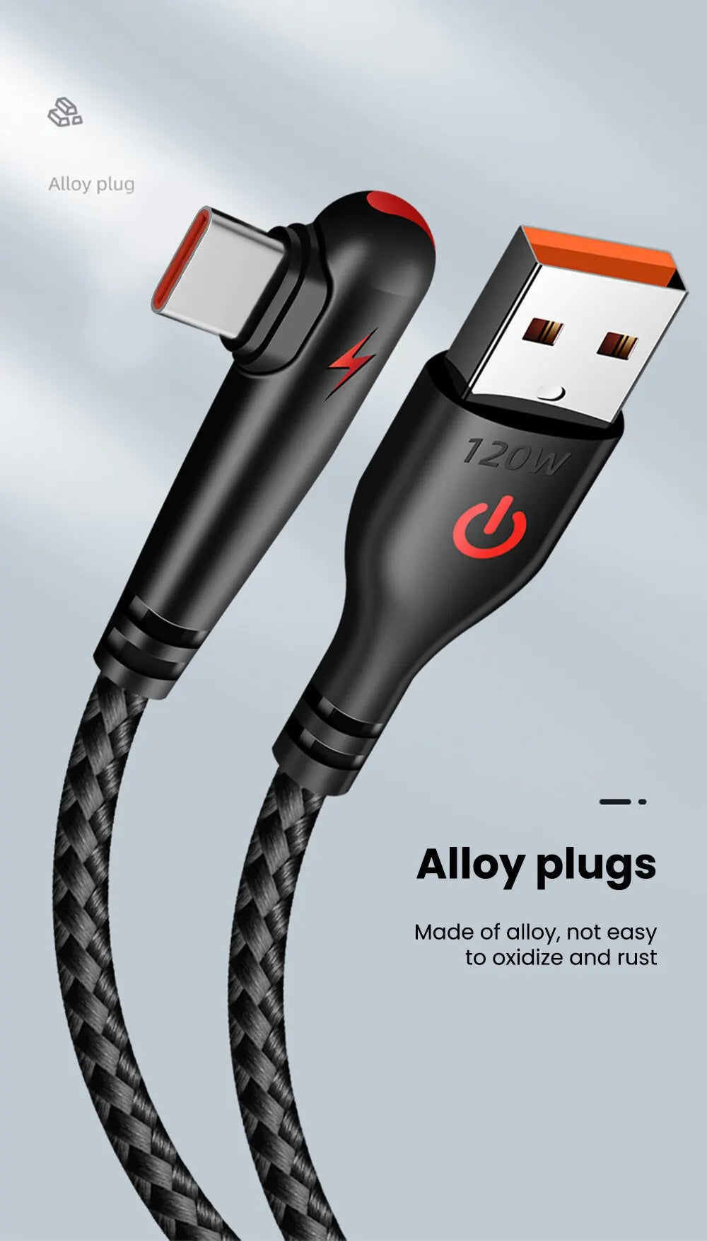 90 Degree Elbow Type C USB Fast Charging Cable for Huawei Mate 60 50 40 P60 P50 Honor Xiaomi Redmi POCO 120W Quick Charger Cable