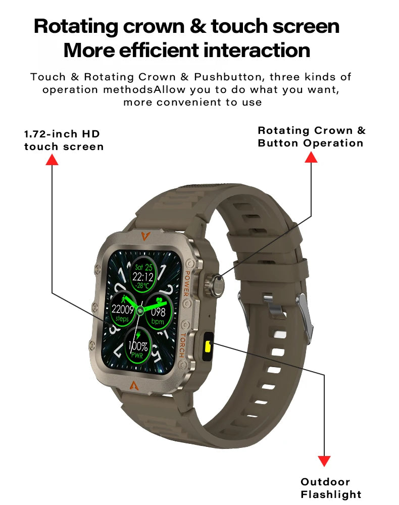Bluetooth Call Smart Watch Electronics Smartwatch Digital Fitness Clock Flashlight Sports Watches for Man Woman iOS Android 2025