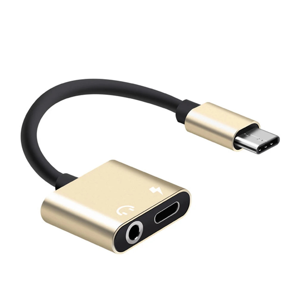 2 in 1 Charging USB C Type-C Audio Splitter Type C To 3.5 mm Earphone Adapter Adapter