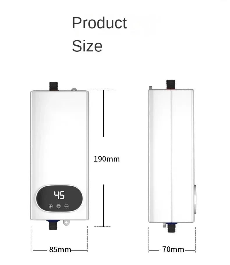 4500W Newest Water Heater Instant Water Heater Tankless Instantaneous Faucet Tap Kitchen Hot Water Crane LED Digital EU Plug