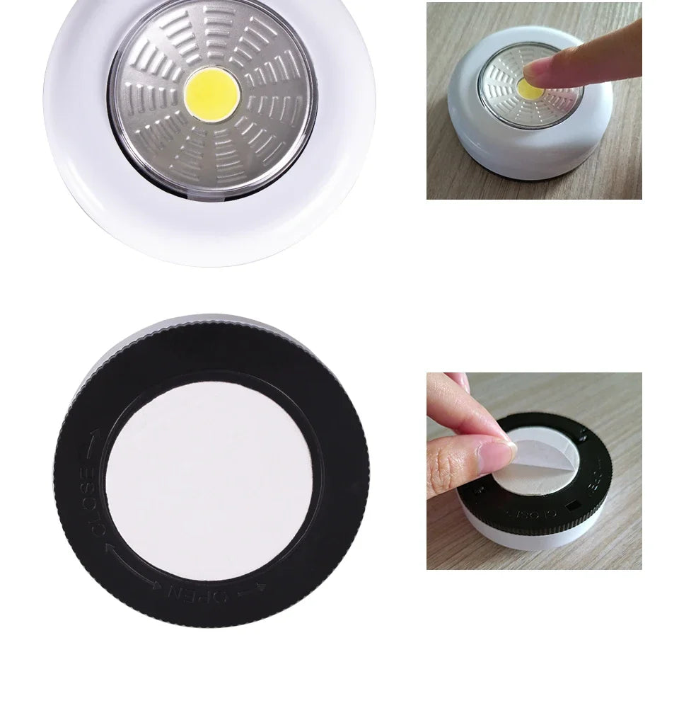 LED Touch Switch Night Light Wireless Wall Lamps for Bedroom Kitchen Wardrobe Closets Cabinet Battery Powered Portable Lights