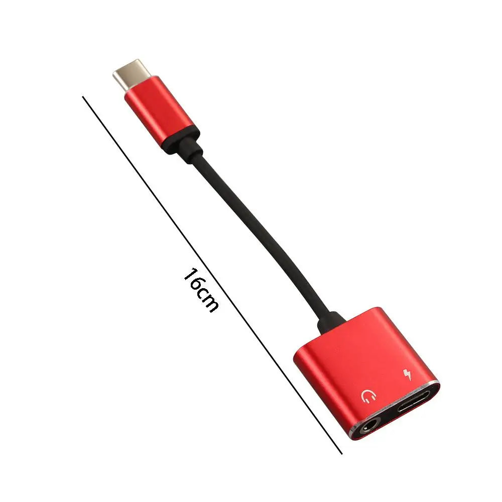 2 in 1 Charging USB C Type-C Audio Splitter Type C To 3.5 mm Earphone Adapter Adapter