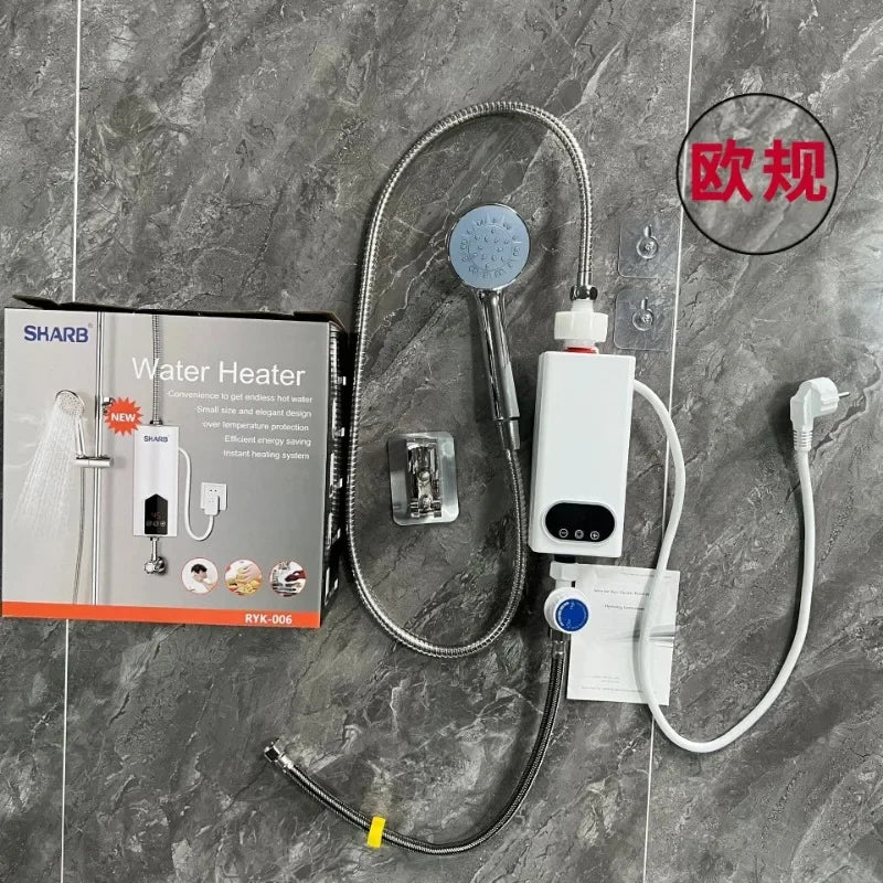 4500W Electric Water Heater Mini Tankless Instantaneous Water Heater Kitchen Bathroom Shower Hot Water Fast Heating