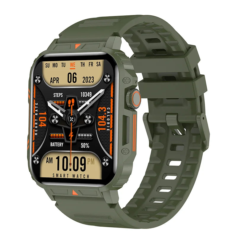 Military Men Smart Watch Health Monitor Wireless Call Smartwatch Fitness IP68 Waterproof Sports Watches for Women Android 2026
